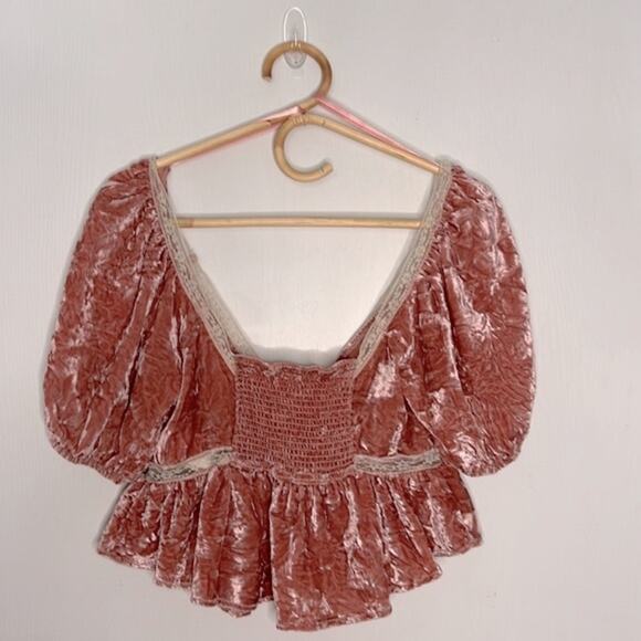NEW! Free People Truly Yours Crushed Velvet Top Size XS - Picture 8 of 10